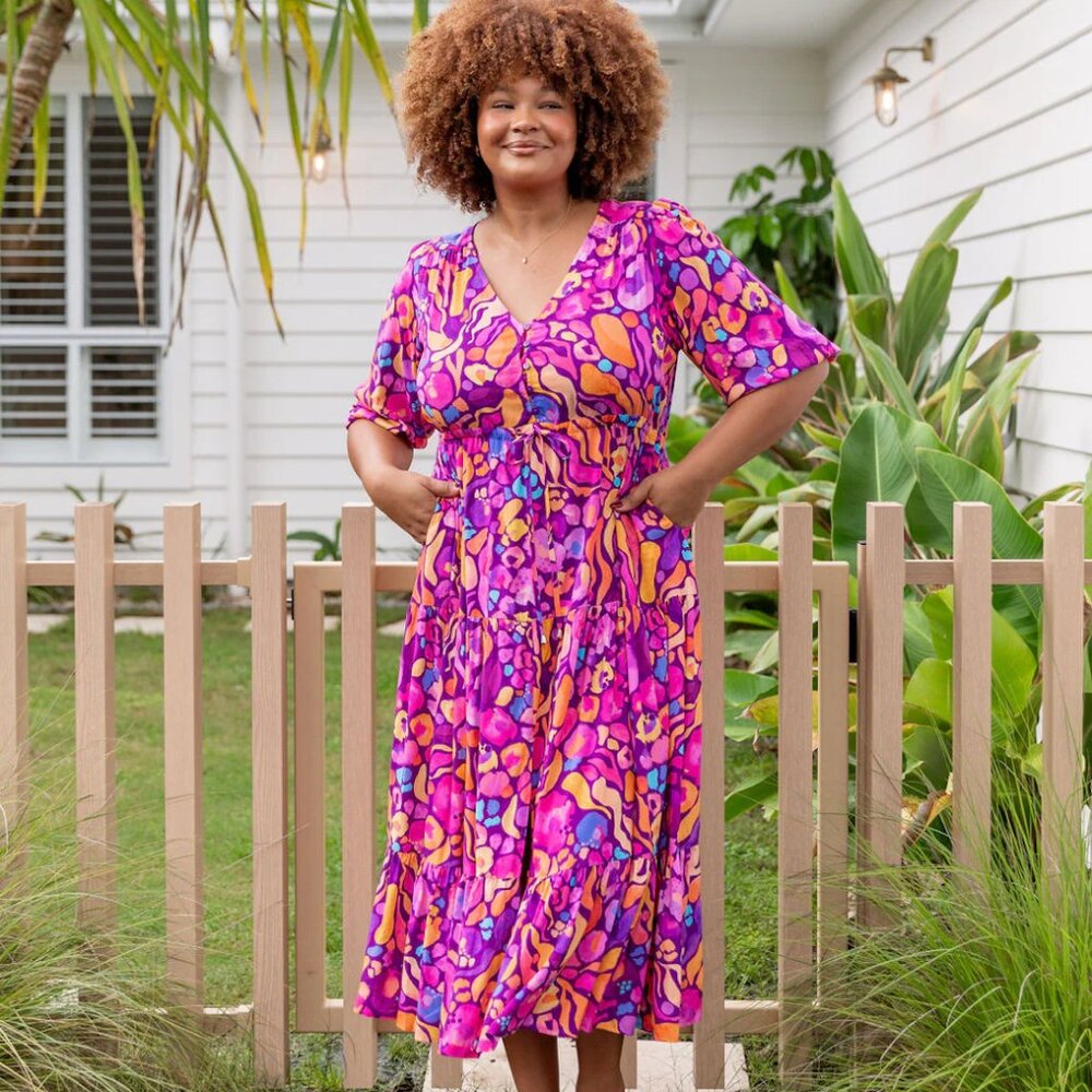 Proud Poppy Billie Dress in Ruby by Kasey Rainbow - Size US 26